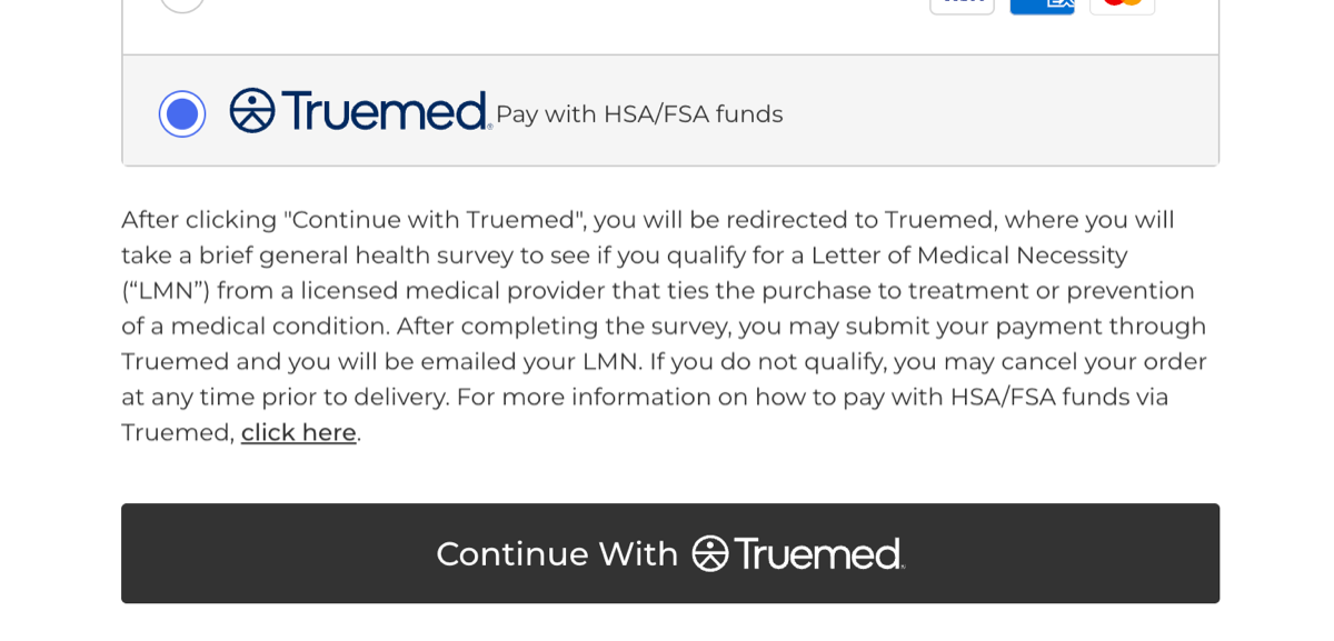 Truemed shown as a payment method on a BigCommerce checkout