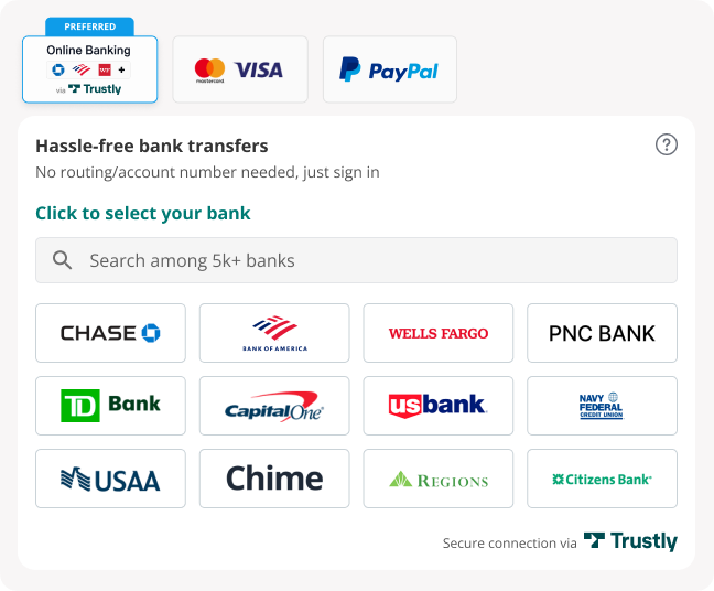 Select Bank Widget