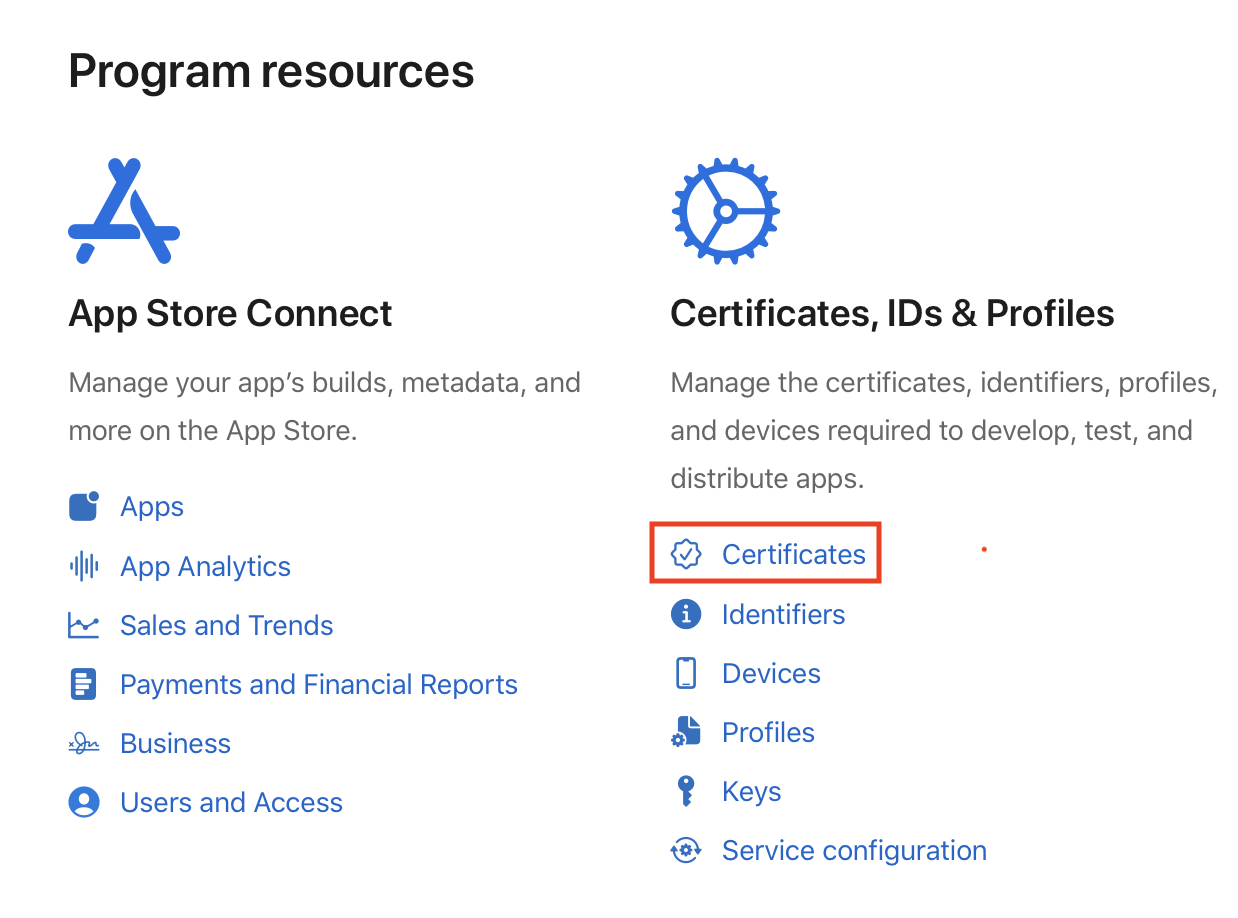 Create certificate