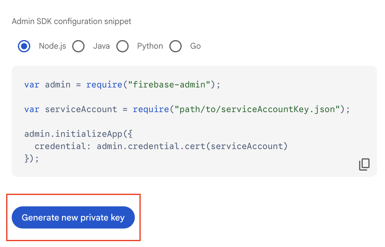 A screenshot showing the private key generation button