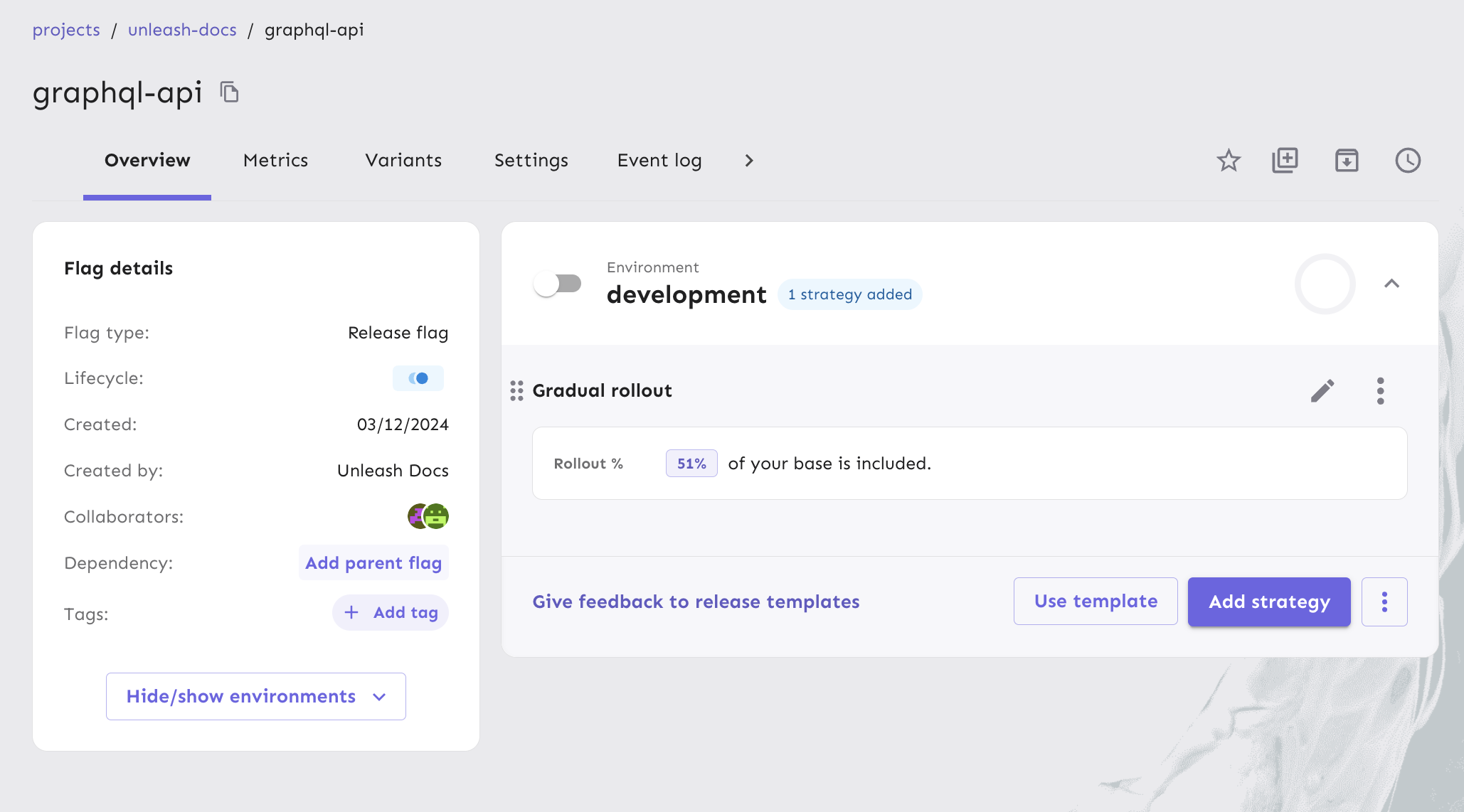 Feature parent flag