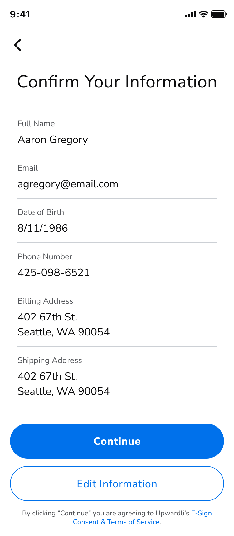 Pre-filled KYC