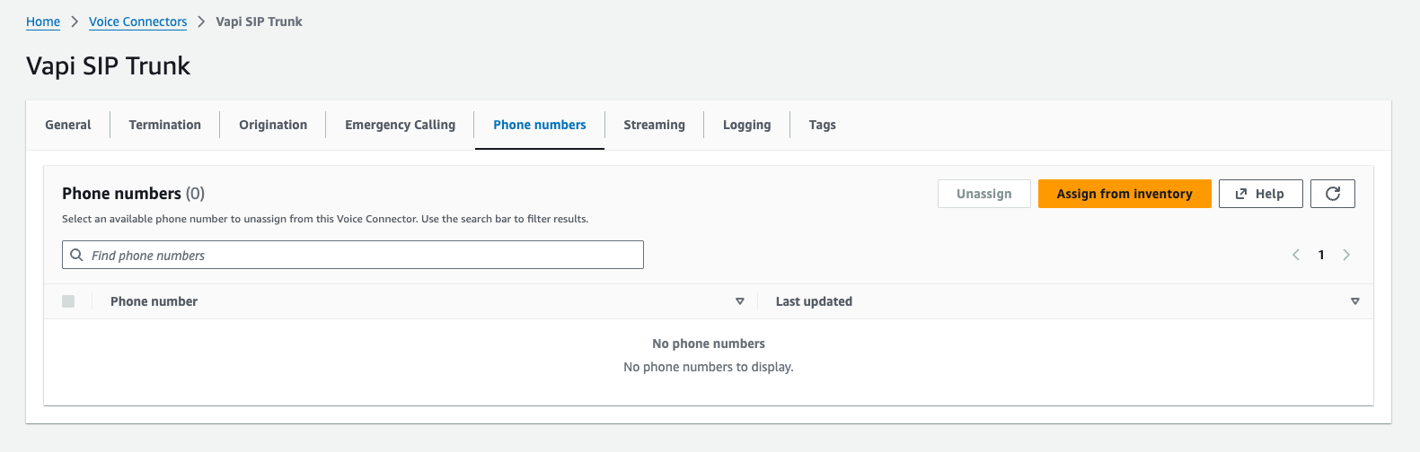 Phone Numbers Tab