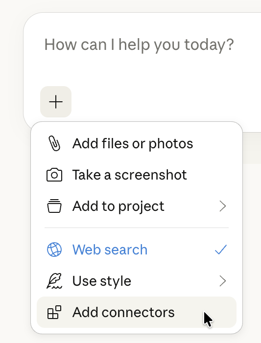 Add connector option in the drop-down list