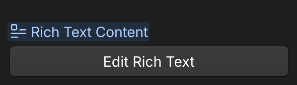 Rich Text property in the Webflow panel