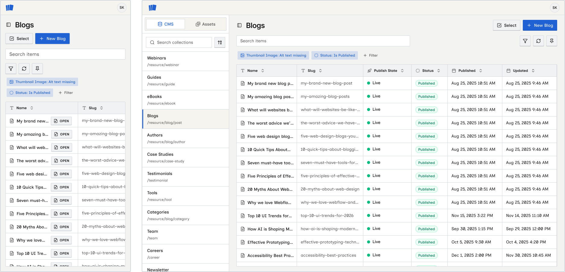 Wicked CMS app preview