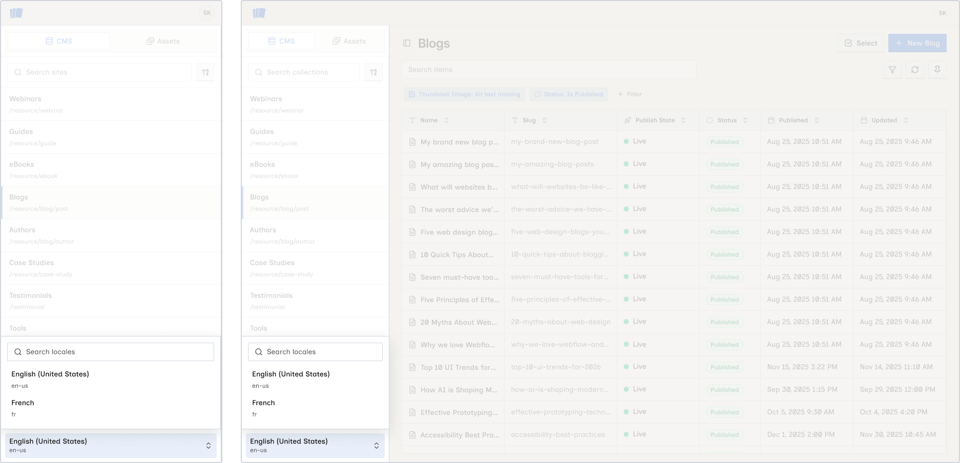 Locale switcher