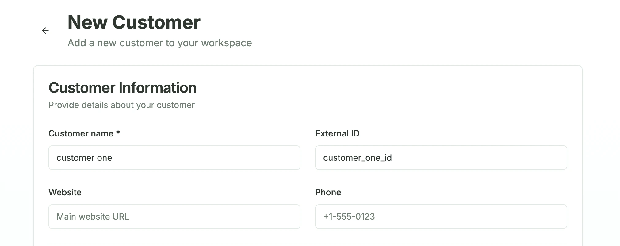 Customer Details Form