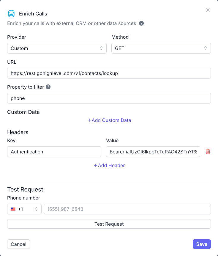 Call Enrichment with Go High Level